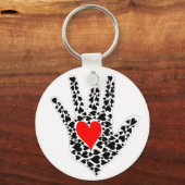 Kontur von Rot und Schwarz Schlüsselanhänger (Vorderseite)
