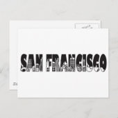 Kontur von San Francisco Postkarte (Vorne/Hinten)