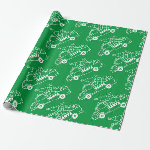 Kontur Weihnachtswagen Ausblick auf die Pkw Geschenkpapier