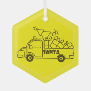 Kontur Weihnachtswagen Ausblick auf die Pkw Ornament Aus Glas