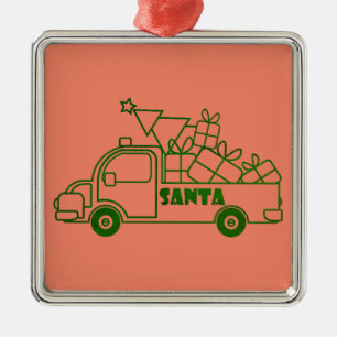 Kontur Weihnachtswagen Ausblick auf die Pkw Ornament Aus Metall