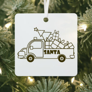 Kontur Weihnachtswagen Ausblick auf die Pkw Ornament Aus Metall