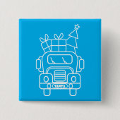 Kontur Weihnachtswagen Santa Auto Vorderansicht Button (Vorderseite)