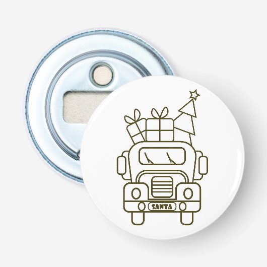 Kontur Weihnachtswagen Santa Auto Vorderansicht Flaschenöffner (Vorderseite)