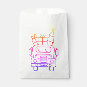 Kontur Weihnachtswagen Santa Auto Vorderansicht Geschenktütchen