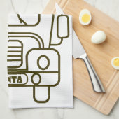 Kontur Weihnachtswagen Santa Auto Vorderansicht Geschirrtuch (Viertel Falte)