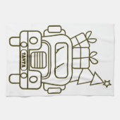 Kontur Weihnachtswagen Santa Auto Vorderansicht Geschirrtuch (Horizontal)