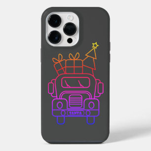 Kontur Weihnachtswagen Santa Auto Vorderansicht iPhone 14 Pro Max Hülle