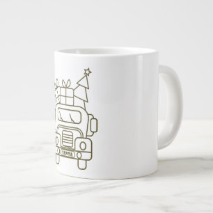 Kontur Weihnachtswagen Santa Auto Vorderansicht Jumbo-Tasse