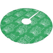 Kontur Weihnachtswagen Santa Auto Vorderansicht Polyester Weihnachtsbaumdecke (Schrägansicht)