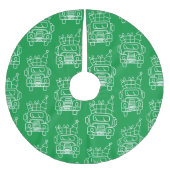 Kontur Weihnachtswagen Santa Auto Vorderansicht Polyester Weihnachtsbaumdecke (Vorderseite)