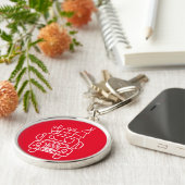 Kontur Weihnachtswagen Santa Auto Vorderansicht Schlüsselanhänger (Seite)