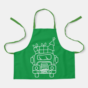 Kontur Weihnachtswagen Santa Auto Vorderansicht Schürze