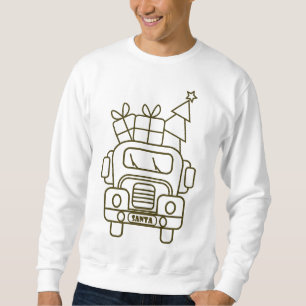 Kontur Weihnachtswagen Santa Auto Vorderansicht Sweatshirt