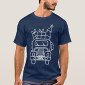 Kontur Weihnachtswagen Santa Auto Vorderansicht T-Shirt (Vorderseite)