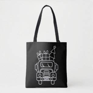 Kontur Weihnachtswagen Santa Auto Vorderansicht Tasche