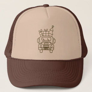 Kontur Weihnachtswagen Santa Auto Vorderansicht Truckerkappe