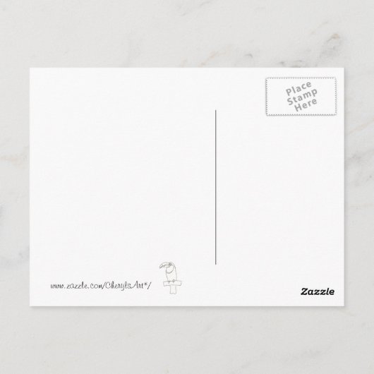 Kontur zeichn eines Toucan Vogel Postkarten (Rückseite)