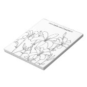 Kontur Zeichne Lily-Blume, die Editor färben Notizblock (Rotiert)