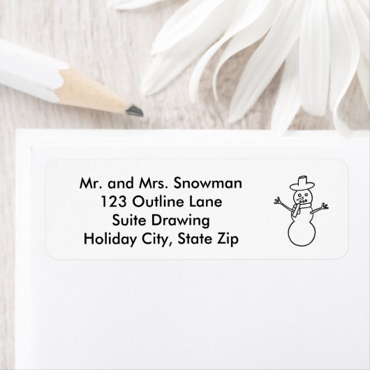 Kontur Zeichne Snowman-Adressetiketten (Insitu)