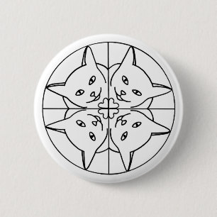 Kontur Zeichnend 4 Katzen Kaleidoskop Katzenherzen Button
