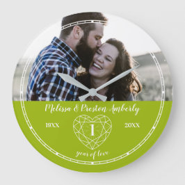 Kontur zum 1. Hochzeitstag Große Wanduhr