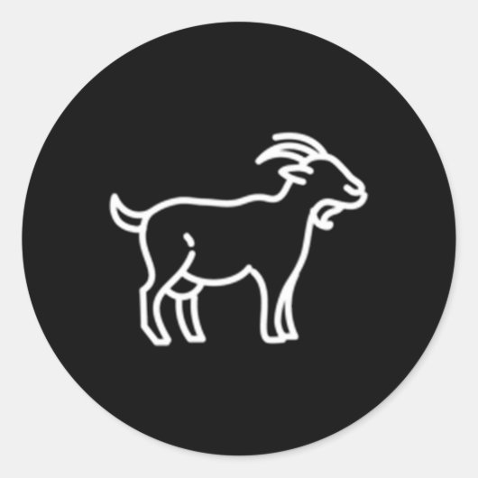 Kontur zum Abzeichen von Ziegen Runder Aufkleber (Vorderseite)