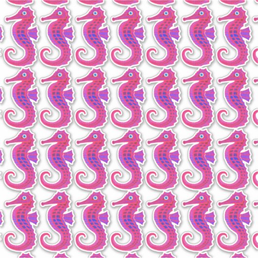 Konturaufkleber aus Neon-Seepferd (Blatt) Aufkleber (Vorderseite)