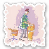 Konturaufkleber Drummer I Aufkleber (Vorderseite)