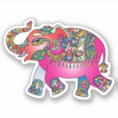 Konturaufkleber für rosa Elefanten Aufkleber (Vorderseite)