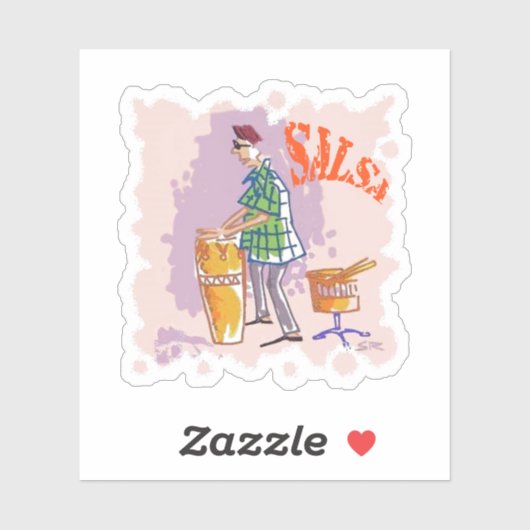 Konturaufkleber für Salsa-Trommler Aufkleber (Blatt)