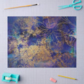 Konturen aus Gold und Blütenblättern auf Lila Deco Seidenpapier (Basteln)