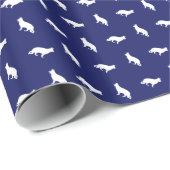 Konturen des Weißdeutschen Schäferhirds auf der Ma Geschenkpapier (Rolleneckpunkt)