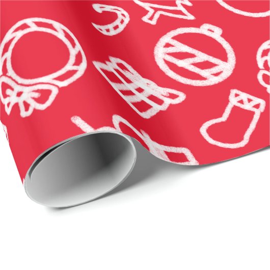 Konturen zu Weihnachtsartikeln im Minimalistischen Geschenkpapier (Rolleneckpunkt)