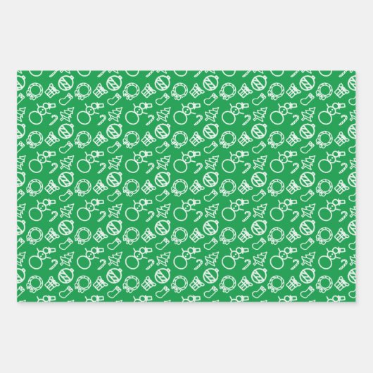 Konturen zu Weihnachtsartikeln im Minimalistischen Geschenkpapier Set (Vorderseite 3)