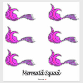 Konturkleber aus rosa Meerjungfrau-Schwanz Aufkleber