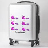 Konturkleber aus rosa Meerjungfrau-Schwanz Aufkleber (Koffer)