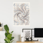 Konturlinien-Abstraktkarte Poster (Heimbüro)