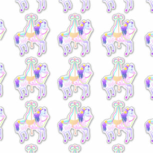 Konturnaufkleber des Karussell-Pferd (Blatt) Aufkleber