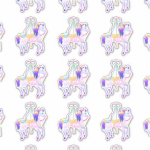 Konturnaufkleber des Karussell-Ponys (Blatt) Aufkleber