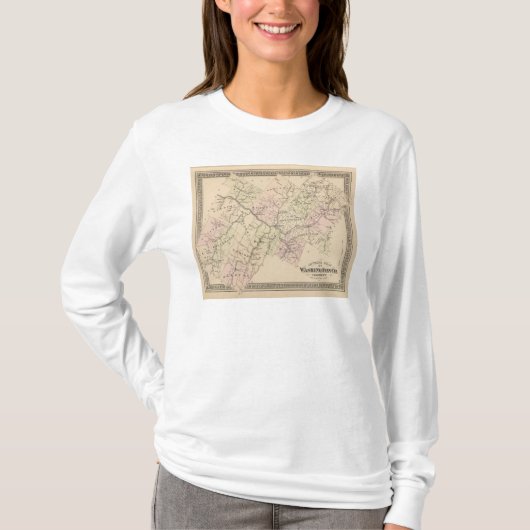 Konturplan von Washington County in Vermont T-Shirt (Vorderseite)