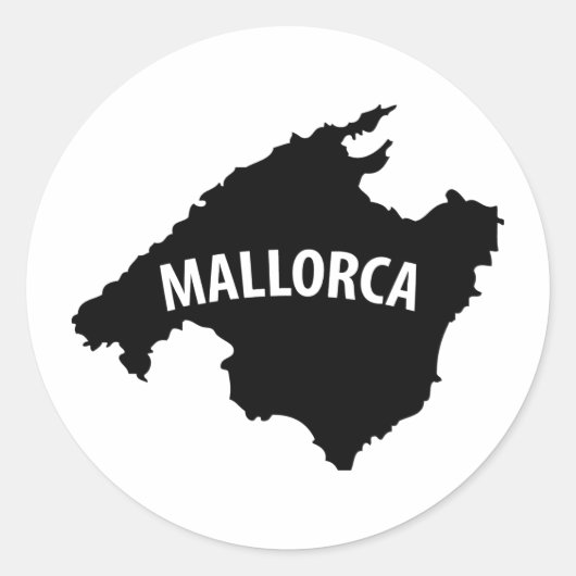 Kontursymbol für Mallorca Runder Aufkleber (Vorderseite)