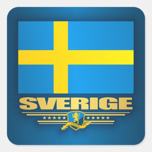 Konungariket Sverige Quadratischer Aufkleber (Vorderseite)