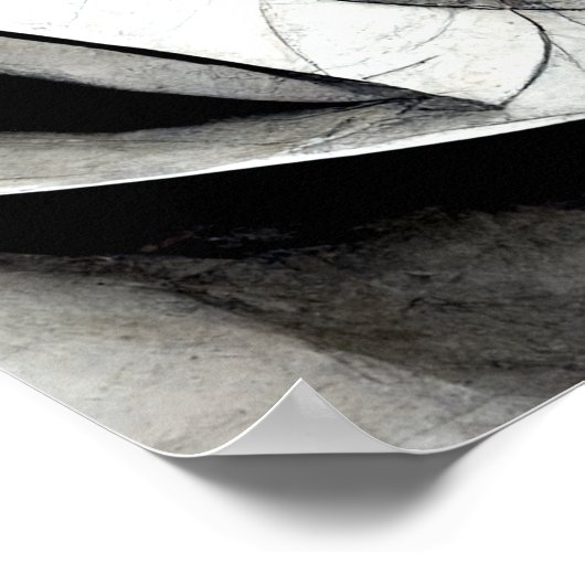 Konvergenz - Abstrakte Schwarz-Weiß-Kunst Poster (Ecke)