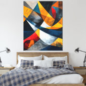 Konvergierende Bögen ruhiger Dynamik Leinwanddruck (Insitu (Schlafzimmer))
