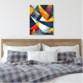 Konvergierende Bögen ruhiger Dynamik Leinwanddruck (Insitu (Schlafzimmer))