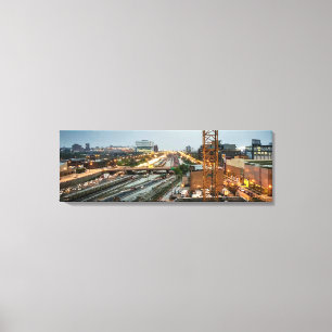 Konvergierende Chicagoer Autobahnen Panoramisch Leinwanddruck
