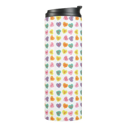 Konversation Candy Hearts Tumbler Thermosbecher (Nach links gedreht)