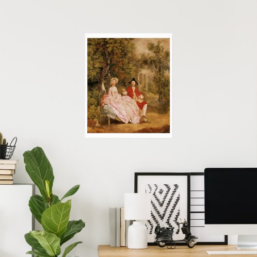 Konversation in einem Park, Portrait des Künstlers Poster (Heimbüro)