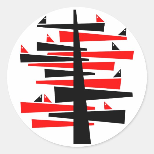 Konversationsbaum Runder Aufkleber (Vorderseite)